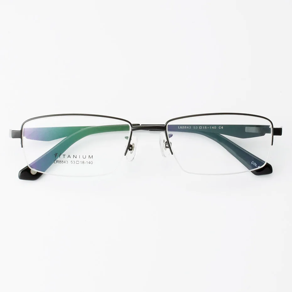 

Opeco classic halfrim men's pure tatinium progressive multifocal Photochromic Anti Blue Clear Lens Prescription eyeglasses #8843