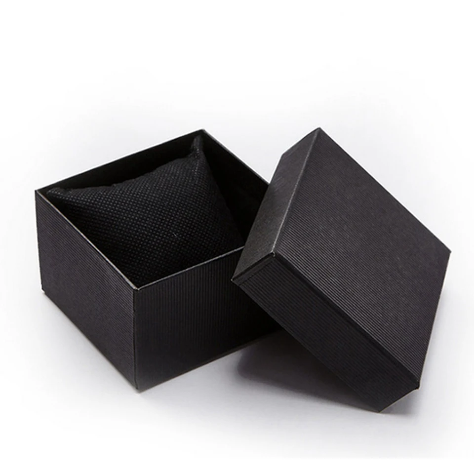 

High-Grade Christmas Gift Black Watch Box Cardboard Present Gift Box Rectangle Quartz Watches Packing Box Jewelry Box