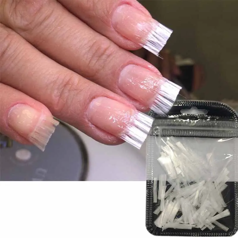 

2Pcs/Set 3Cm Fiber Nail Extension Fiber Nail Extension Glue Auxiliary Tool Nail Art