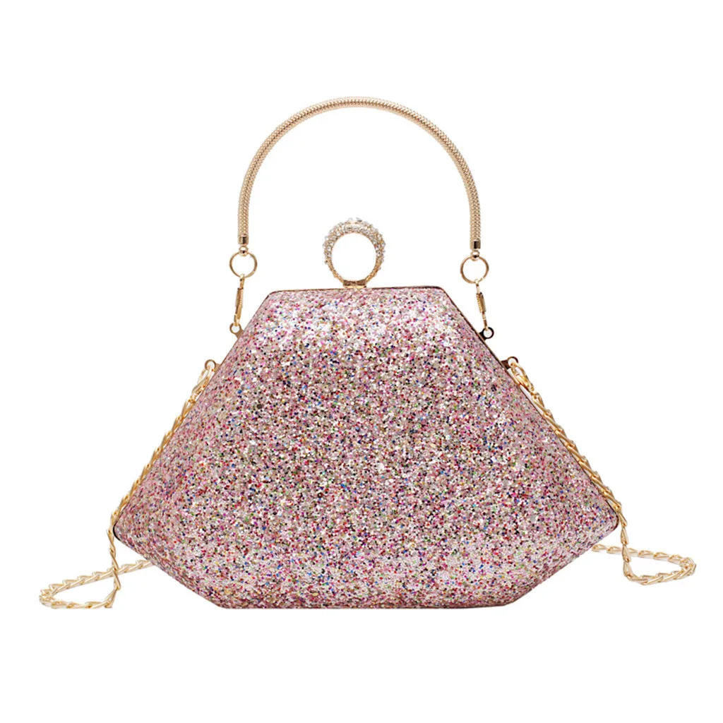 

OCARDIAN Handbag Fashion Women Diamonds Bright Sequins Clutch Bag Trapezoidal Irregular Square Handbag May15