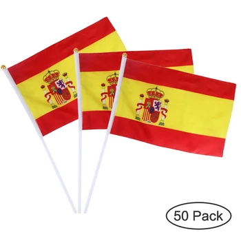 

50PCS Spain Natianal Flags Festival Celebration Home Decoration 14x21cm small Flags -TZ
