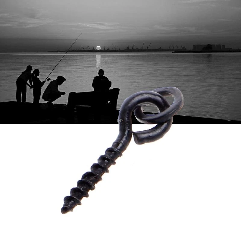 

25pcs/lot 15mm Carp Fishing Chod Boilie Screw with Ring Pop Up Peg Pellet Holder Bait Stop Matte Black Terminal Tackle INY