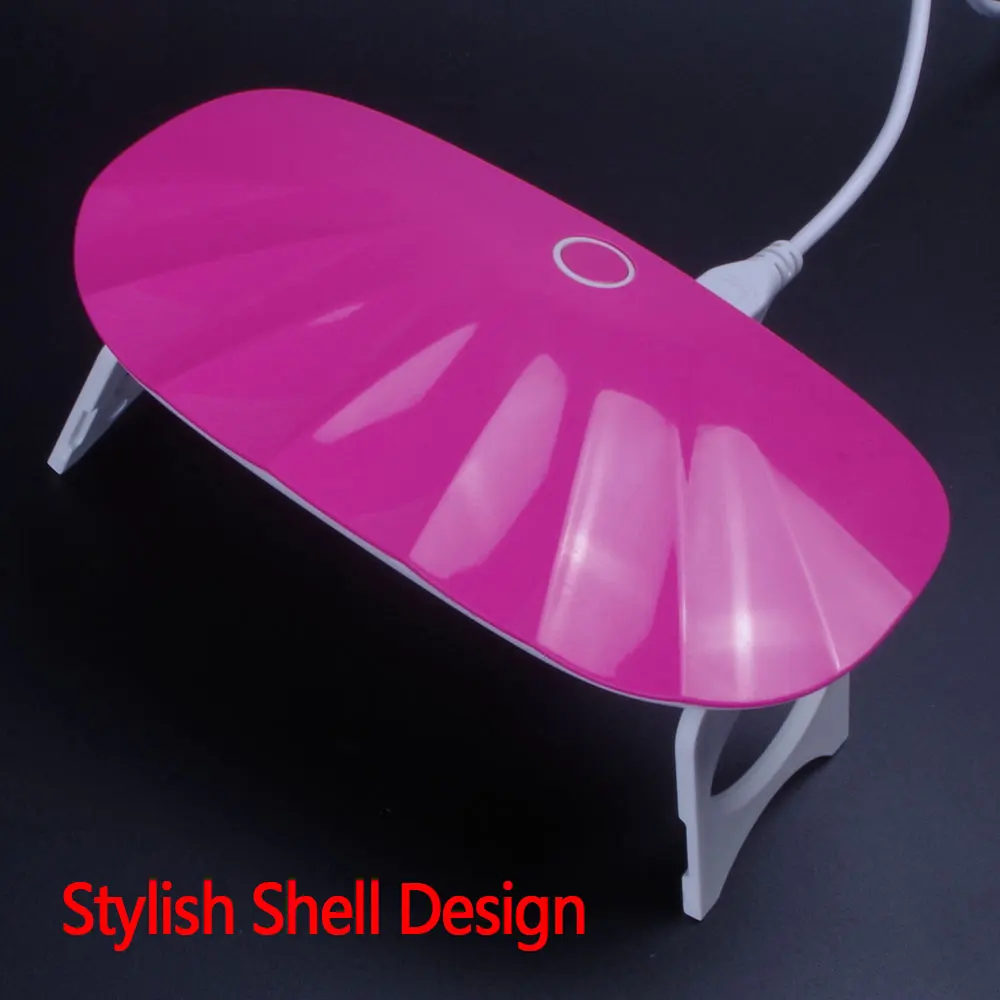 

WiRinef Nail Art Curing Fast Dryer Mini Portable Shell Shape 6W LED UV Lamp Uv Nail Gel Polish Nail Tools