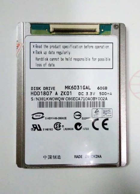 Новинка 1," CE 60GB MK6031GAL жесткий диск для IPOD CLASSIC HDD только замена HS081HA MK1231GAL