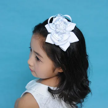 

6 BLESSING Happy Girl Hair Accessories New Style 4.5-5" Lotus Bow Clip