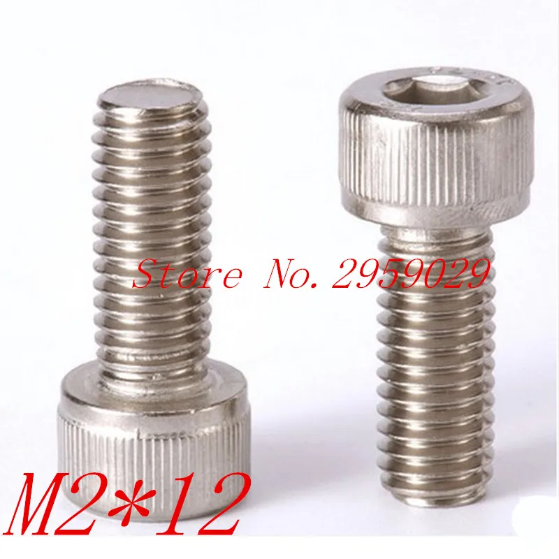 

100pcs M2*12 M2 x 12mm 304 Stainless Steel din912 hex socket screw