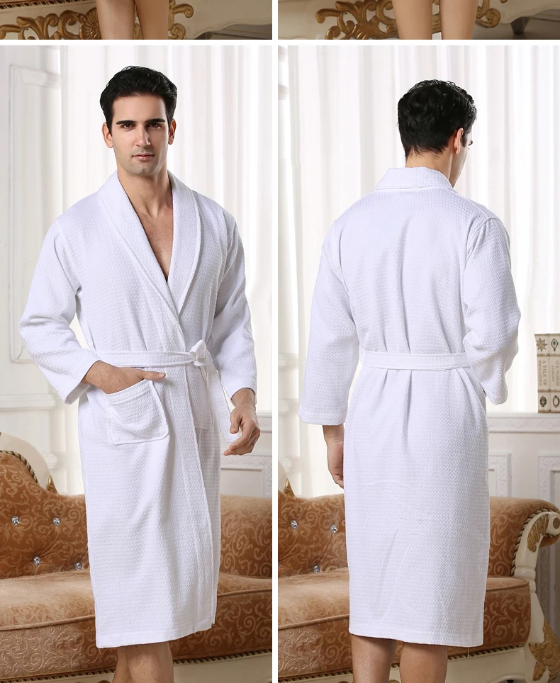 vestido robe branco viagem hotel macio respirável anti-rugas verão vocação