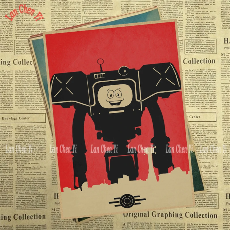 Fallout серии классический фильм крафт-бумага плакат для кафе Креативные обои интерьера - Цвет: Темно-серый