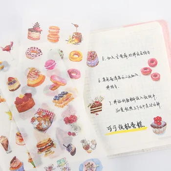 

6 Sheets Yummy Cakes Stickers Set Decorative Diy Adhesive Stickers for Scrapbooking, Calendars, Kids DIY Crafts, Bullet Journal