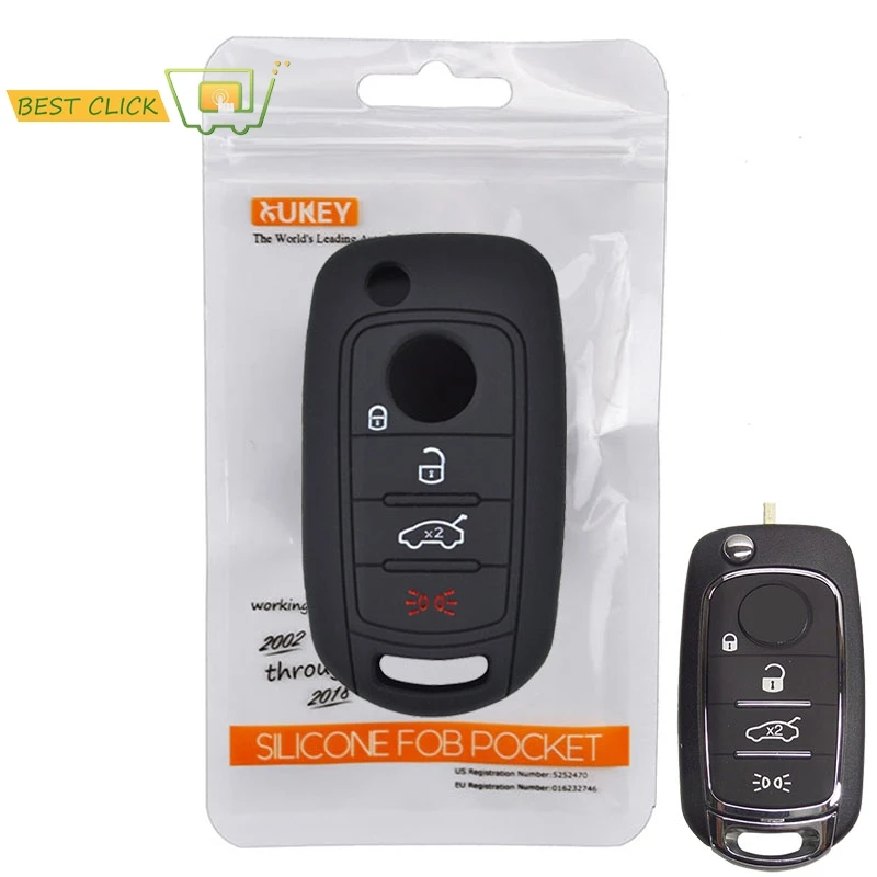 

Silicone Key Case Cover For Fiat Egea 500X Toro Tipo For Dodge Neon Keyless Fob Shell Skin Key Chain Holder Protector