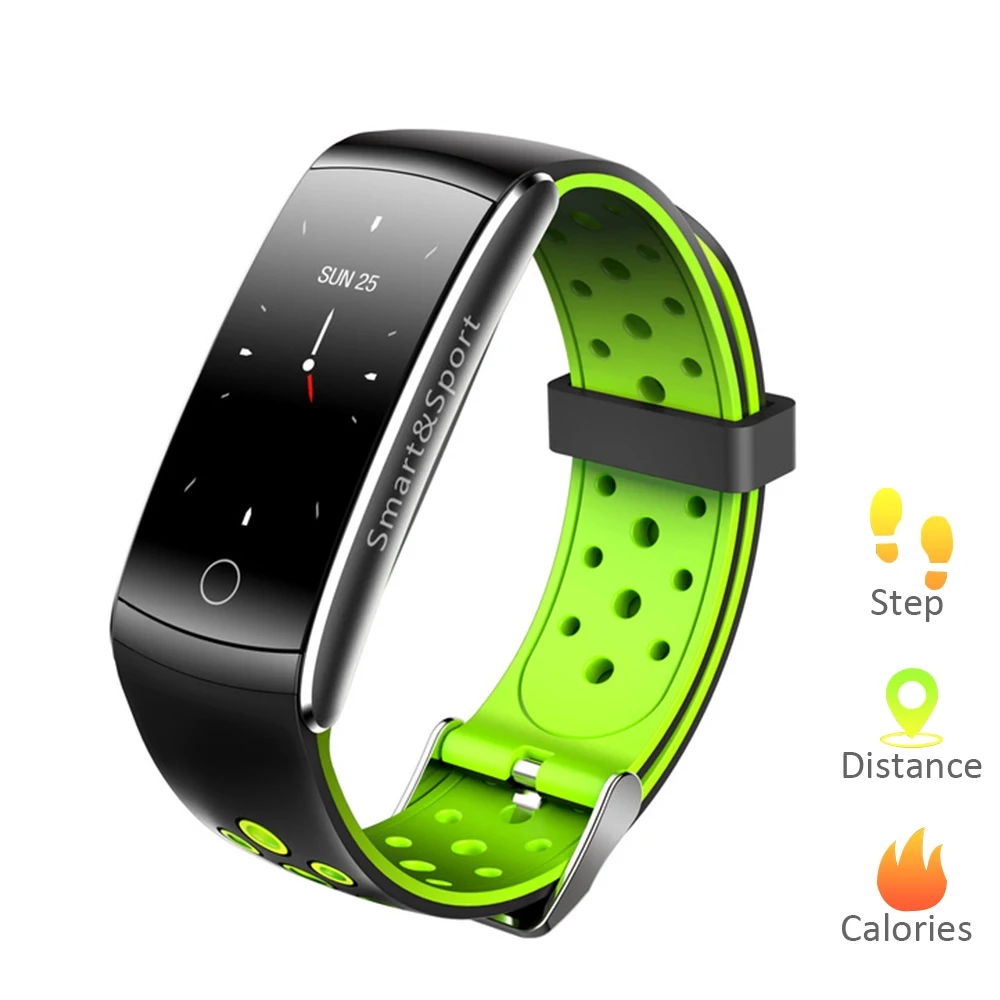 

Q8S Smart Watch Blood Pressure Measurement Fitness Tracker Pedometer Activity Sleep monitoring Smart Bracelet Green