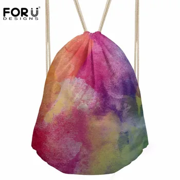 

FORUDESIGNS Drawstring Bag Women's 3D Galaxy Printing Backpack Girls Fantasty Daypack for Kids Mini Storage Package Mochilas