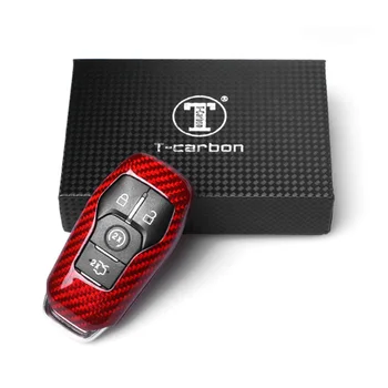 

4 Buttons Real Carbon Fiber Car Remote Key Cover Case For Ford Explorer Fusion Edge F150 etc.