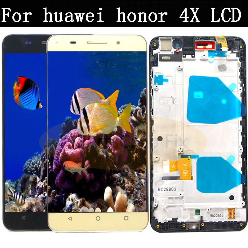 

Black 5.5" LCD Display Huawei Honor 4X Touch Screen Digitizer Assembly + Frame Replacement parts 4X Che2-L12 Che2-L23 Che2-L11