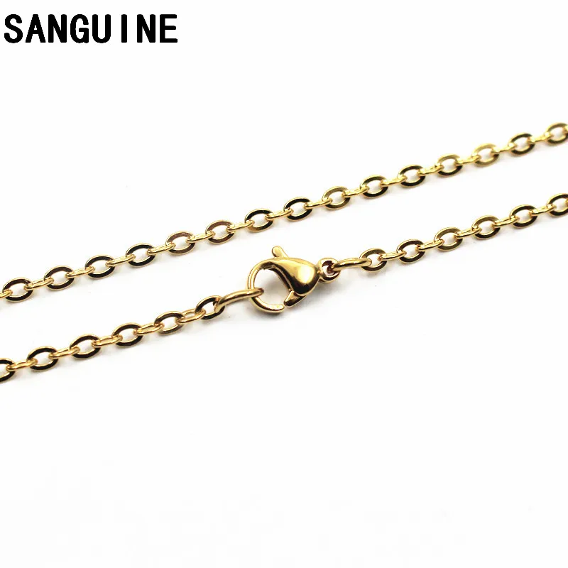 

5pcs/lot Stainless Steel Lobster Clasp Chain golden Classic Chains 50cm Necklace For Floating Locket Women Necklace Jewelry