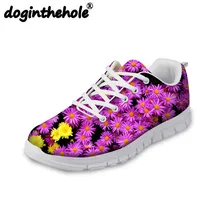 Doginthehole винтажный цветочный узор в спортивном стиле; женские кроссовки для прогулок спортивная обувь, обувь из сетчатого материала, Туфли без каблуков женские кроссовки легкая Беговая
