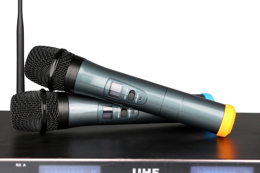 Профессиональный UHF беспроводной микрофон Система двойной ручной караоке микрофон DJ KTV 2 канала беспроводной микрофон с приемником