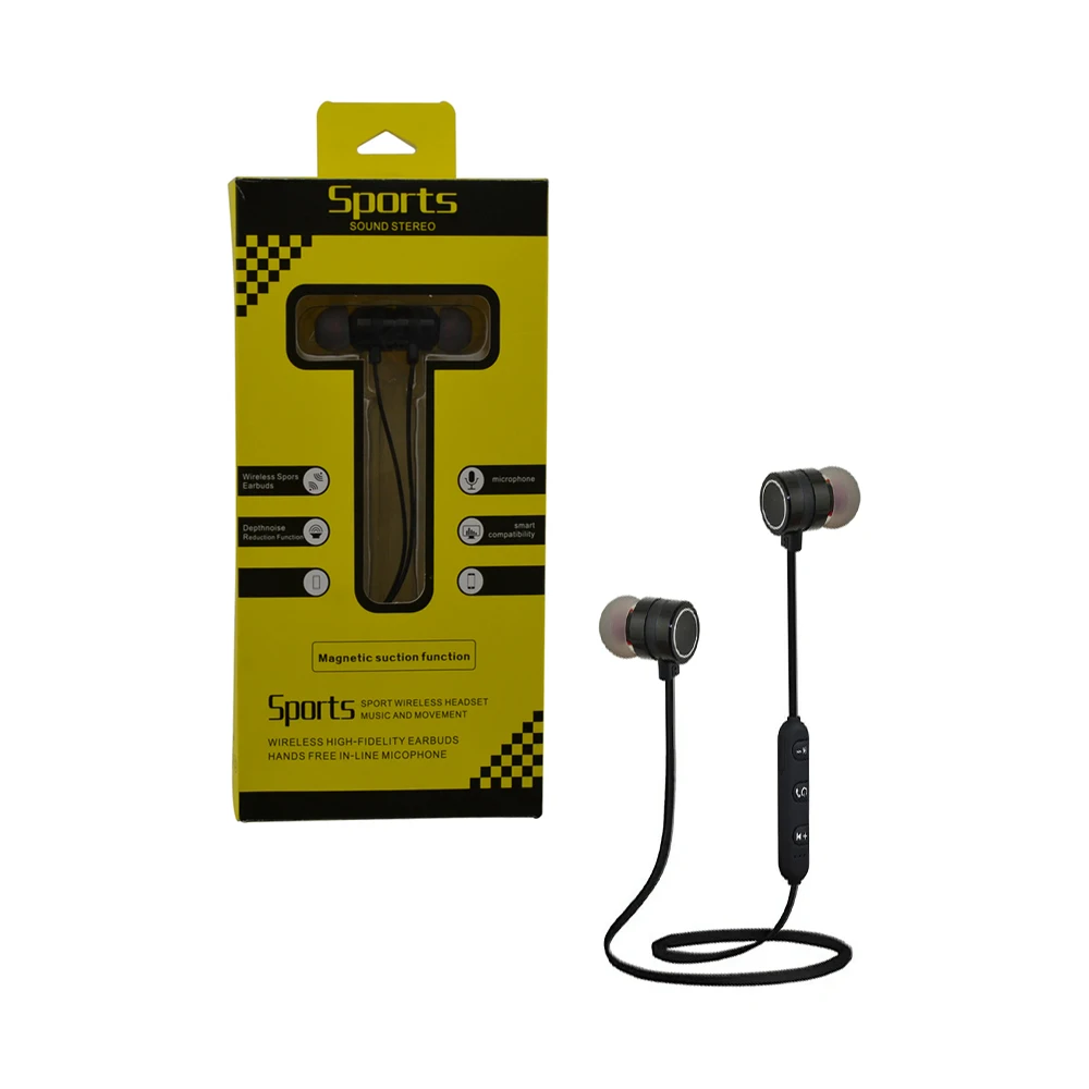 

qijiagu 10PCS Magnetic suction fashion bluetooth sports earphone bluetooth iron earphone with Mic