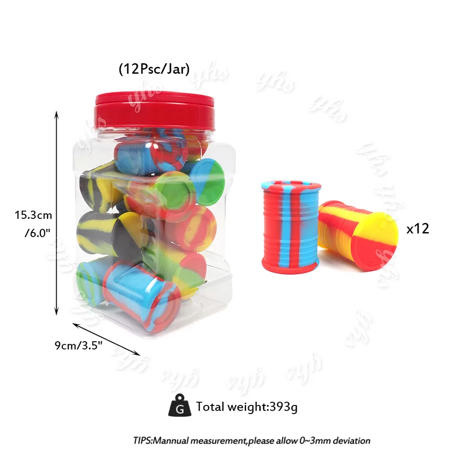 12 шт. силиконовая бочка для нефти банка контейнер масла Воск распылитель в виде dab Резиновый барабан 11 мл сушеная трава коробка