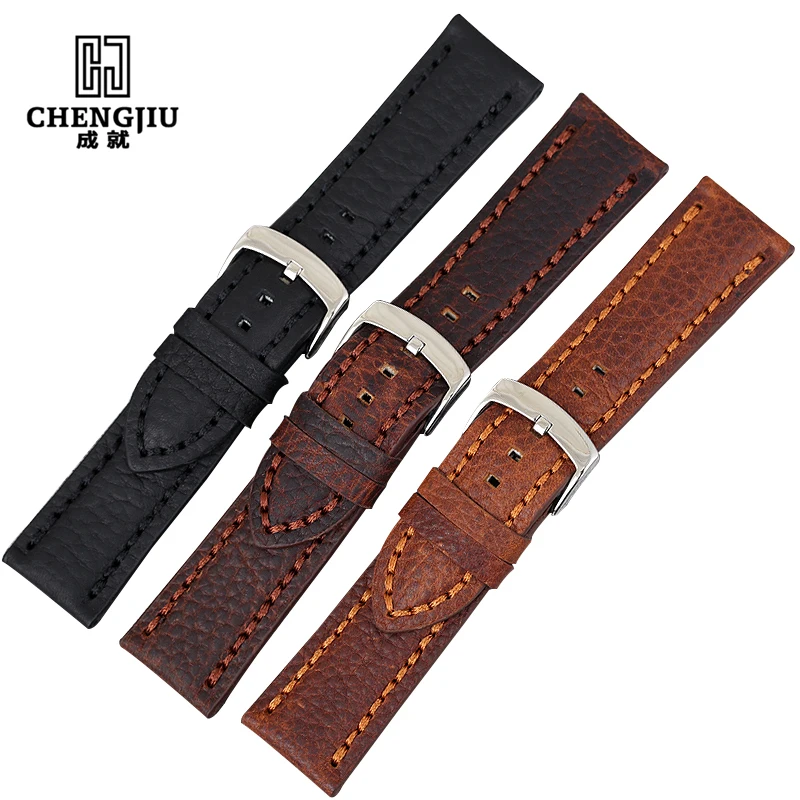 

Genuine Leather Watchbands For Tudor/ROLEX/Panerai/Omega Watches Men Watch Straps Retro Watch Band For Male Clock Saat Kordonu