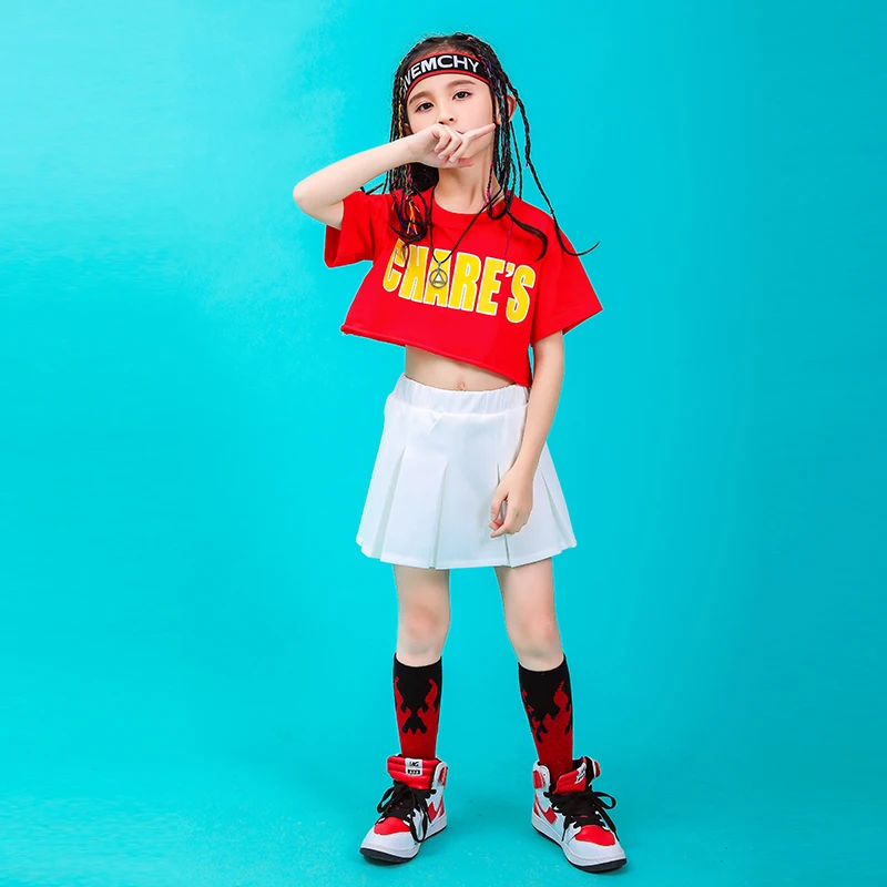 Summer baby girls clothing set Cotton cheerleader costume kids hip hop dance costumes kids toddler girl clothes 130 140 150 160 (10) - 副本