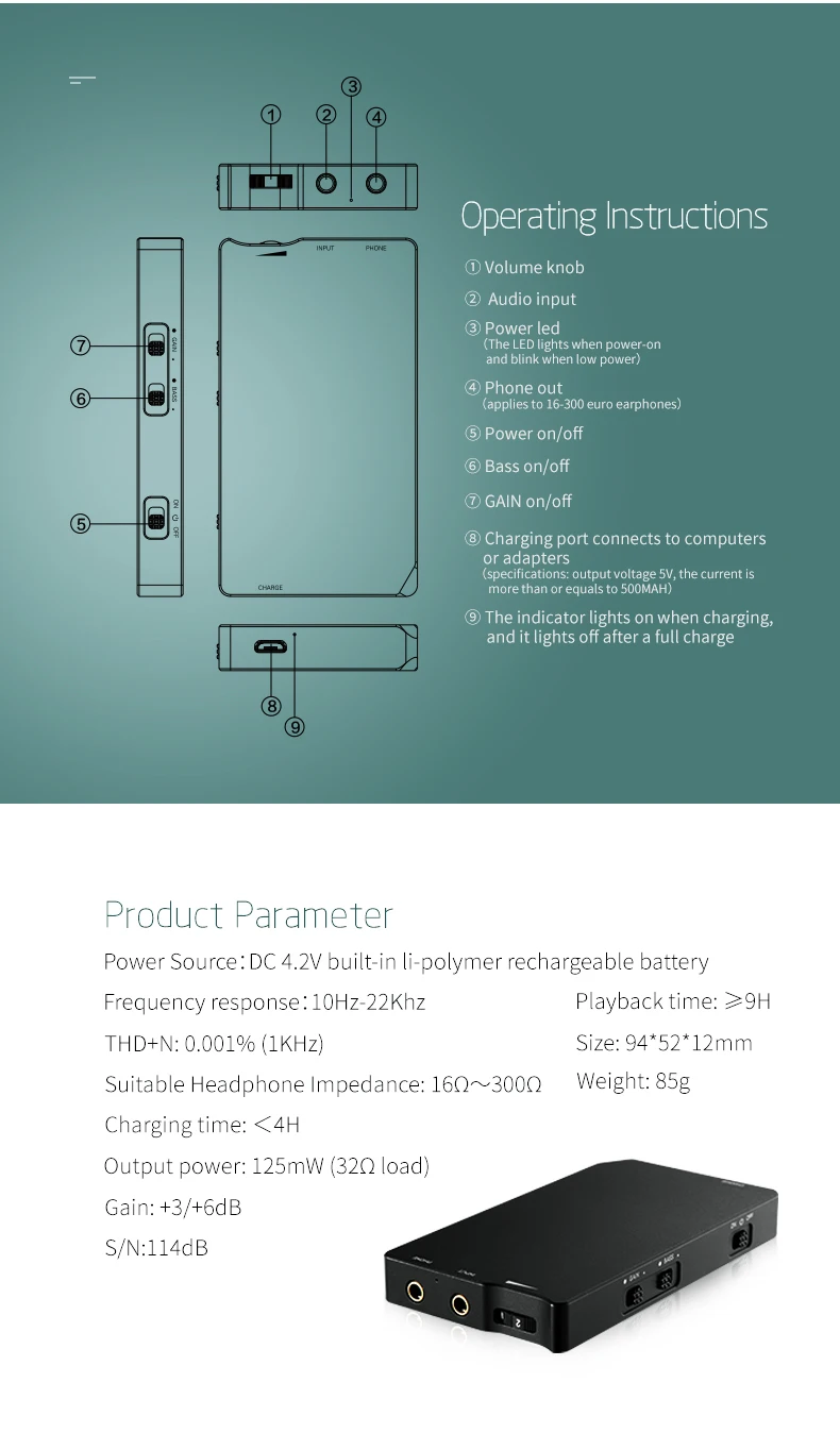 XDUOO XQ-20 Мини HIFI аудио OPA1652+ LMH6643 портативный усилитель для наушников AMP XDUOO XQ 20