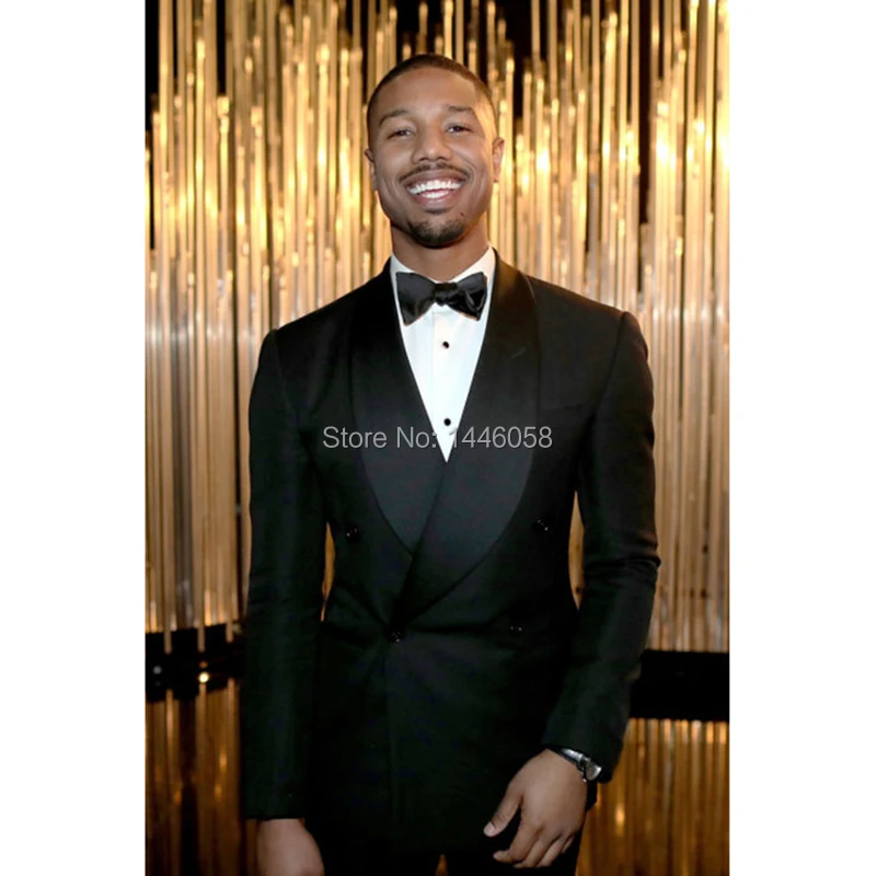 2018 Custom Made Men Black Double Breasted Wedding Groom Suit With Pants Slim Fit Men Tuxedo Suit For Wedding Prom Best Man Suit 2018 Custom Made Men Black Double Breasted Wedding Groom Suit With Pants Slim Fit Men Tuxedo Suit For Wedding Prom Best Man Suit
