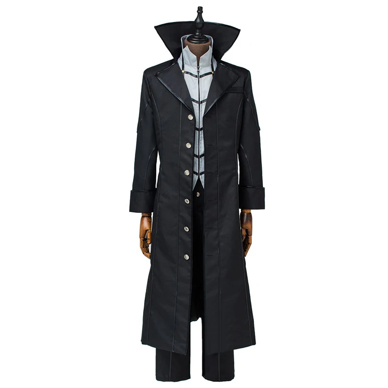 Custom Made Persona 5 Protagonist Joker Cosplay Uniform Suit with Red Gloves for Halloween Costumes - Black Jacket, Shirt, and Pants Outfit image 3