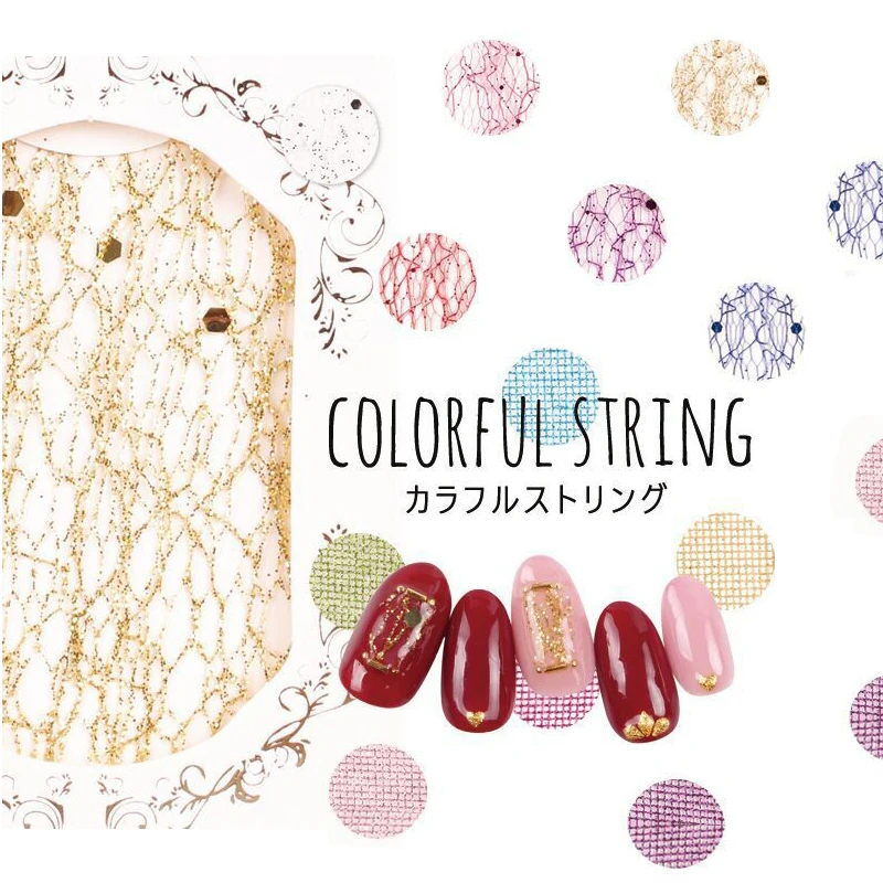 

Gold Mesh Nail Stickers Glitter Line Silk Foil Transfer Accessories 5*6.5cm Nail Art Decal Hot Sale Artlalic 2018 Fashion