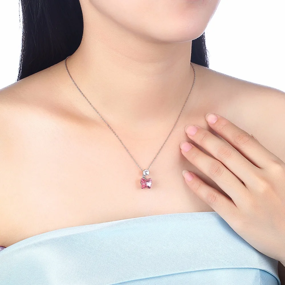 Ожерелье женское из серебра 925 пробы с кристаллами Swarovski|Ожерелья| |