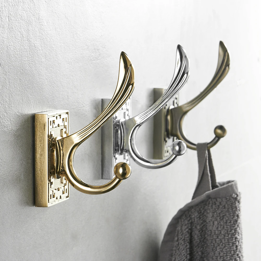 Bathroom Wall-Mounted Hook Double Antique Iron Hooks for Bar Robe Coat Towel FM Bathroom Wall-Mounted Hook Double Antique Iron Hooks for Bar Robe Coat Towel FM