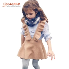 Dosoma/весеннее платье для маленьких девочек модная одежда для девочек вязаный свитер Детские платья для девочек, однотонная школьная форма без рукавов, vestido