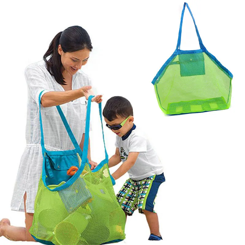 

1pcs Sand Away Beach Mesh Bag Beach Toys Clothes Towel Bag Baby Sand Playing Bath Toy Classic Toys For Children