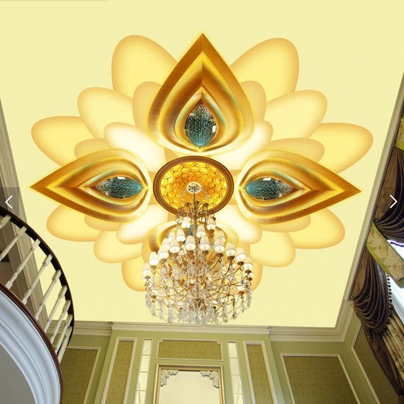 Custom Ceiling Wallpaper,european Style Fresco For Living Room Ktv