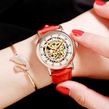 

Women Watches Luxury Brand Fully Hollowed Out Luminous Automatic Mechanical Watch Fashion Female Business Relogio Feminino
