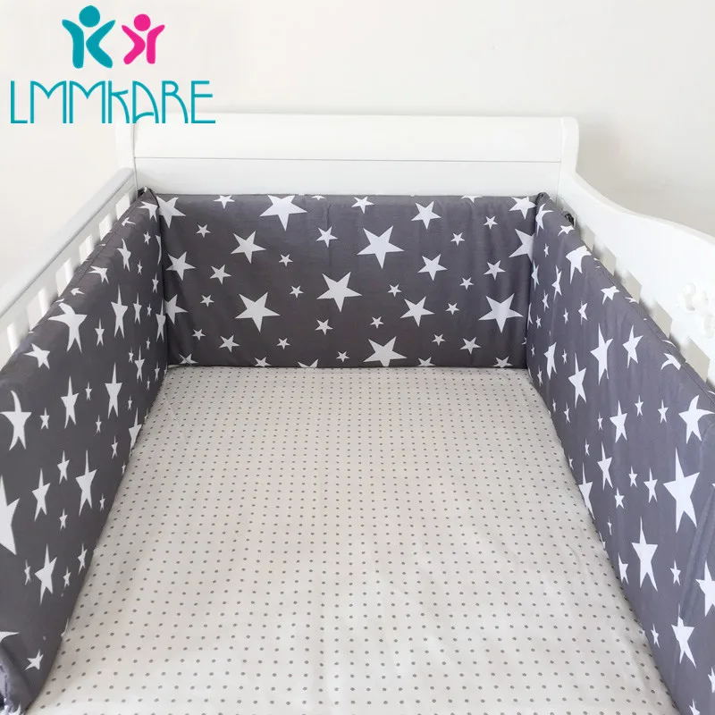 Хлопок Детская кровать кроватки бампер Бесплатная регулирования съемный на молнии новорожденных бамперы для безопасное ограждение линии