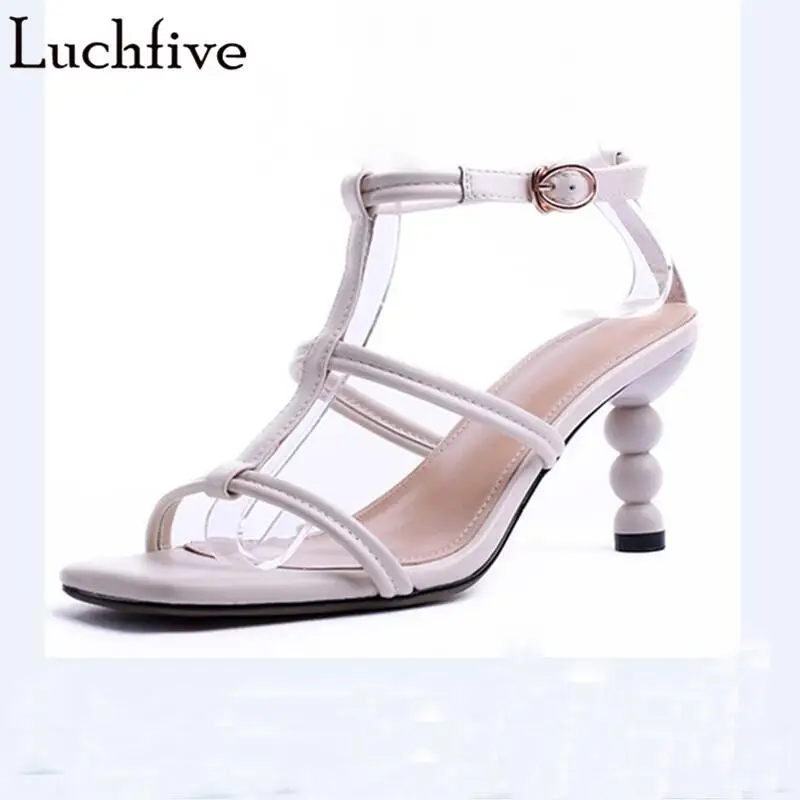 

2019 Strange High Heels Sandals Women T-tied Open Toe Sexy Shoes Fashion Ankle Buckle Strap Ladies Shoes And Sandals
