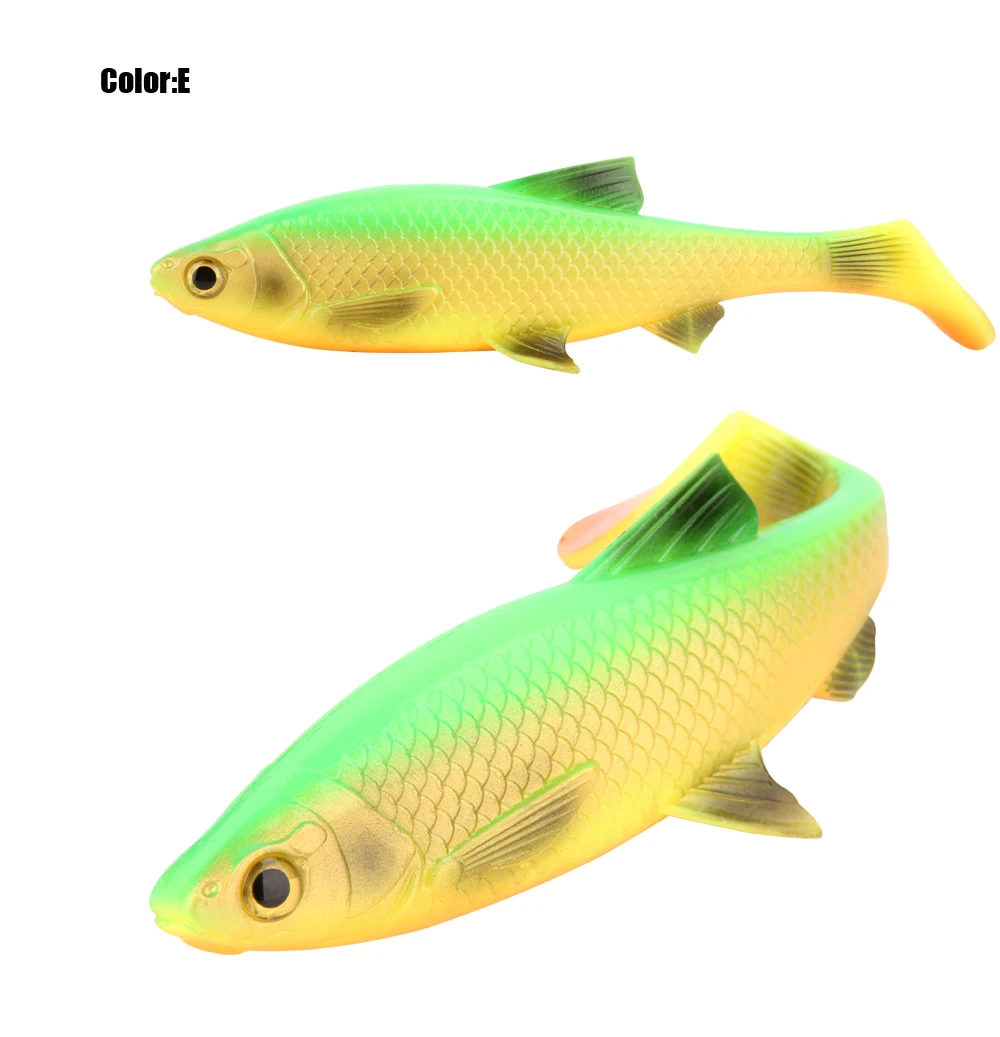 RoseWood 5g 10g 20g 40g 3D Soft bait fishing lure Silicone Shad plastic lures Roach Paddle Tail 3D scanned Lively kicking action  (9)