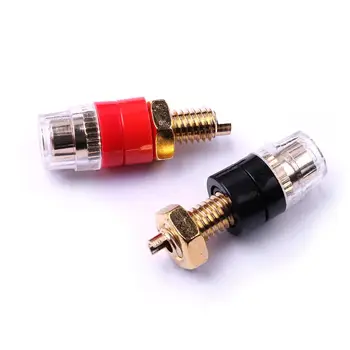 

6Pcs Red/Black Banana Connector 5.8mm Screw DIA Amplifier Speaker Current Terminal Binding Post Banana Plug Socket Connector