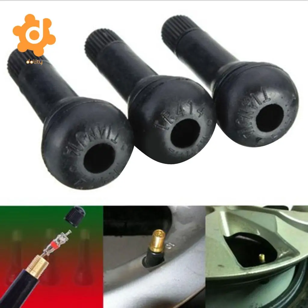 dolity 10 Pcs Auto Car Vehicle TR-414 Zinc Snap-In Tire Tyre Valve Stem Short Rubber Scientific design very keep the pressure