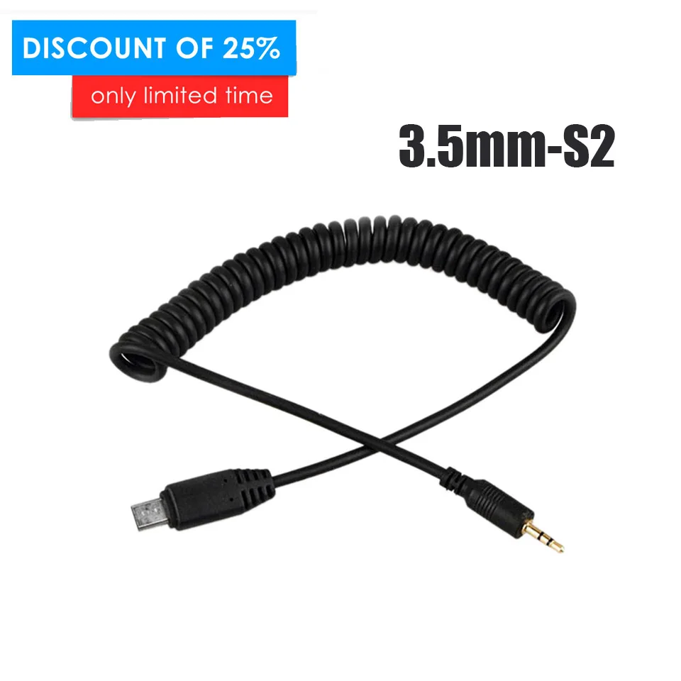 

LS-3.5/S2 3.5mm S2 Remote Shutter Release Flash Trigger Cable line for Sony A3000 A5000 A5100 A6000 A6300 A6500 A7 A7R 2 A7S A58