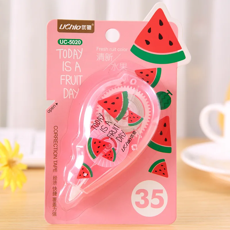 Kawaii милая лента для коррекции фруктов креативная защита-ридер декоративная маскирующая лента корректор для детские школьные принадлежности - Цвет: Розовый