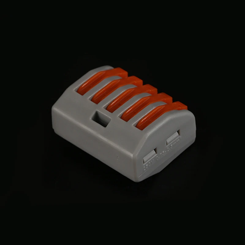 

50PCS 222-415 Spring Lever Push Fit Reuseable Cable 5 Wire Connector 32A 5 Pin Conductor Terminal LB88