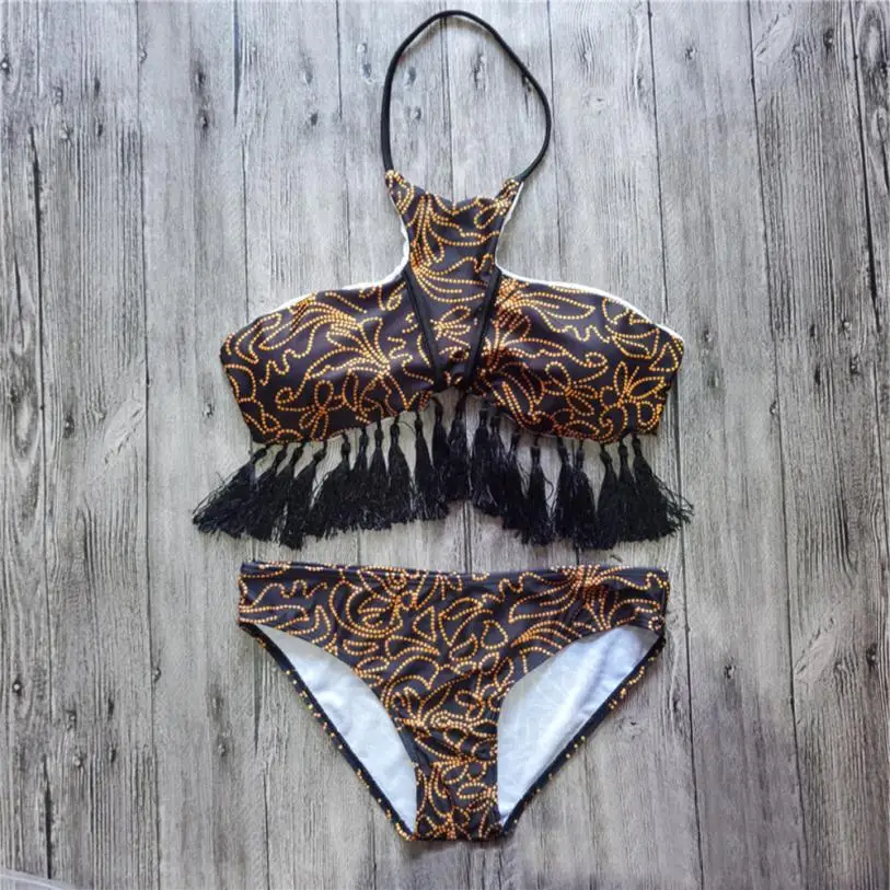 Dropshipping Bikini Set Bandeau Swimwear Women Hatler Top Swimsuit