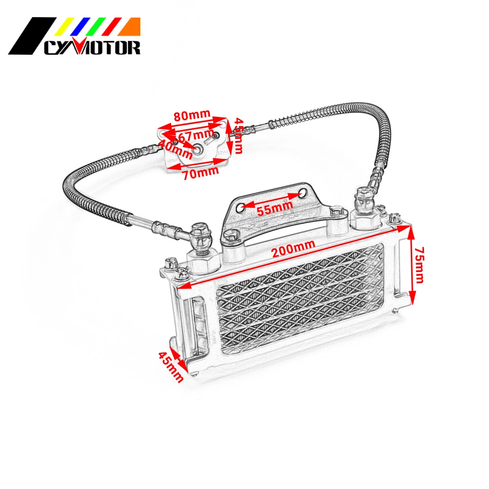 Масляный радиатор для горизонтальных двигателей Loncin Zongshen Lifan Shineray Yinxiang 125 140CC с