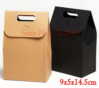 

S 9*5*14.5cm Free shipping stand kraft paper gift bags/food paper bags/Cookies Walnut dry fruit stand box 100piece\lot