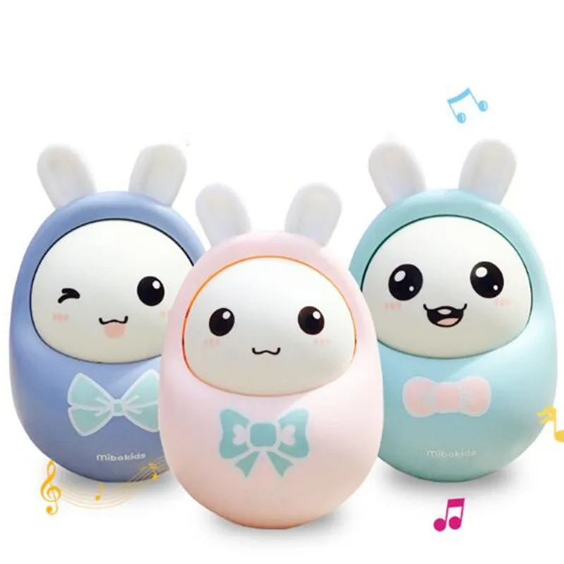 

MIBOKIDS Nodding Tumbler Dolls Roly-poly Toy Learning Education Rabbit Cartoon Musical Bell for Baby Kids Children Gift Present