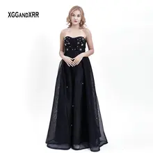 

New Arrival Sweetheart Off Shoulder Sexy Backless Long Prom Dresses 2019 Beaded Crystal Formal Black Party Gown Plus Size