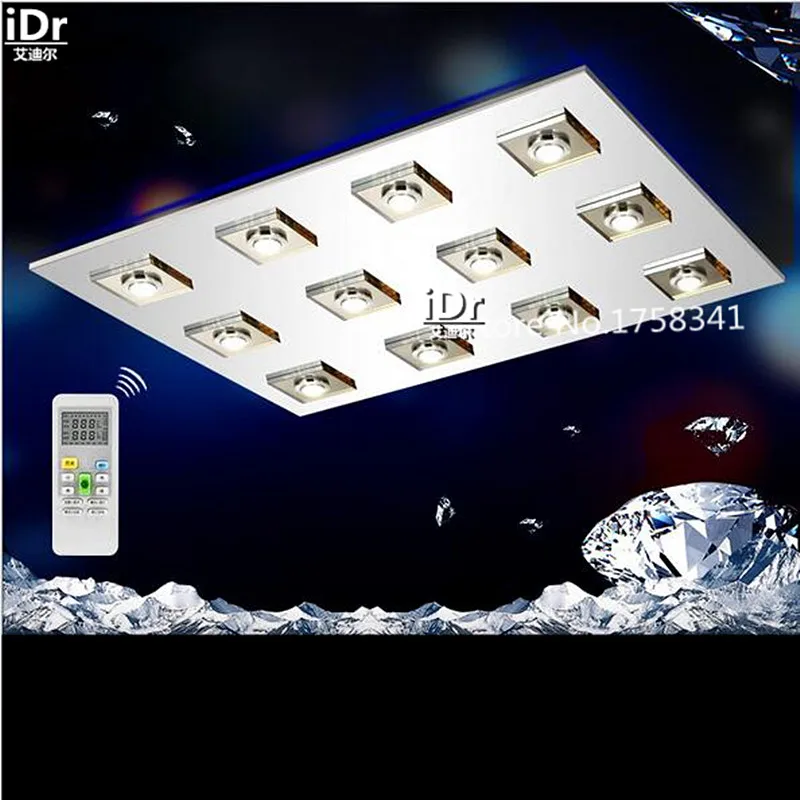 Slim Crystal Light led rectangular living room with intelligent dimming