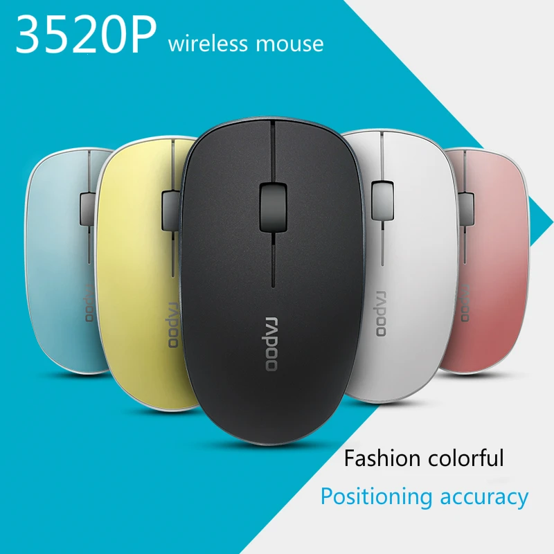 Original Rapoo Wireless Silent Gaming Optical Mouse with 1000DPI Super Slim Portable Mini Receiver For Laptop Computer Home
